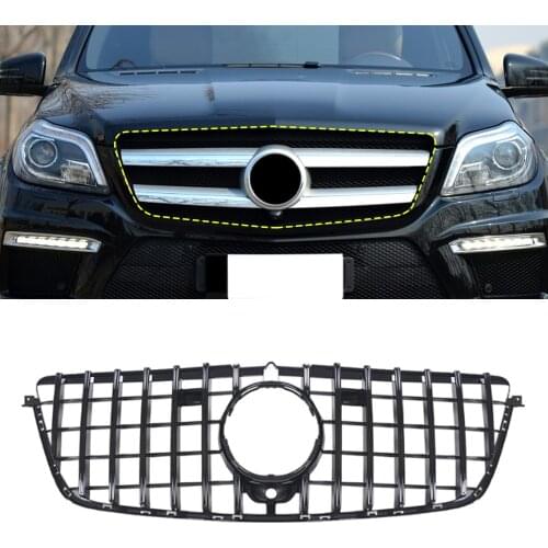 Car Accessories Front Grille Middle Net Grills Assembly Frame Cover Exterior Parts For Mercedes-Benz GL-Class X166 2013-2016