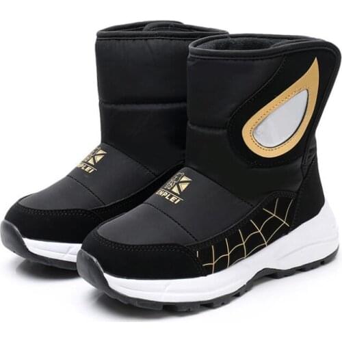 COZULMA New Children Winter Boots Kids Waterproof Shoes Boys Girls Snow Boots Warm wool Cotton Boots Children Platform Shoes