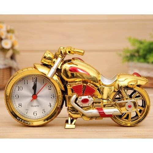 Motorcycle Alarm Clock Creative Desk Clock Motorbike Pattern Clock Home Living Room Decor Birthday Cool Student Kids Gift