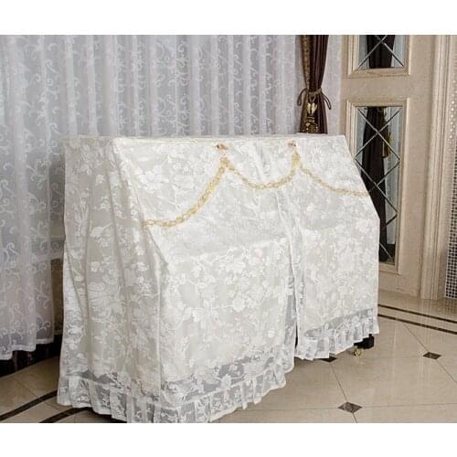 1PC Lace Flower Piano Cover Vertical High-grade Cloth Art Piano Dustproof Cover KQ 012