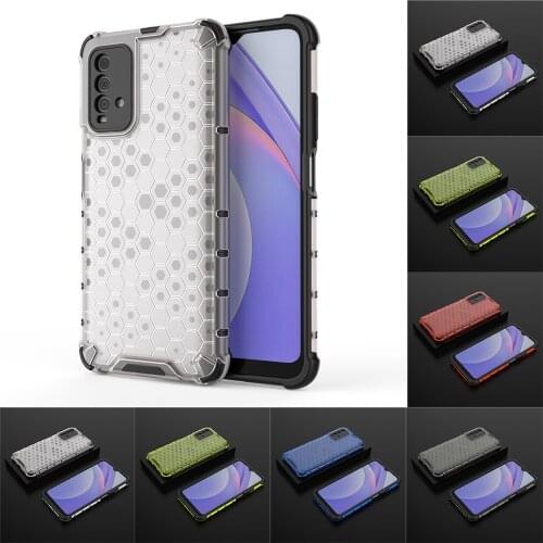 For Xiaomi Redmi Note 9 4G 9S Pro Max Case Honeycomb Design Shockproof Case for Redmi Note 8 7 6 5 Pro 8T Transparent Back Cover