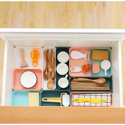 1set Colorful Storage Drawer Plastic Storage Organizer Drawer for Makeup Tableware Clothes Box Bedroom Kitchen Desktop Organizer