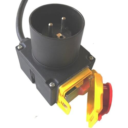 DKLD HCK3T 2 In 1 Combination Waterproof Industrial Emergency Stop Electromagnetic Pushbutton Switches 2P + E Plug KOA7 DZ08-1