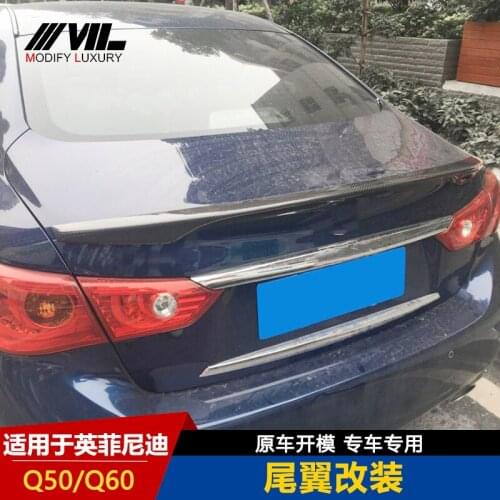 For Infiniti q50 q60 2014-2021 high quality Carbon Fiber rear boot Wing Spoiler Rear Roof Spoiler Wing Trunk Lip Boot Cover