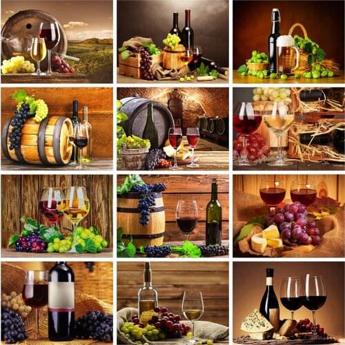 Evershine Diamond Painting Full Square Wine Diamond Embroidery Grape Cross Stitch Picture Of Rhinestones Kitchen Home Decoration