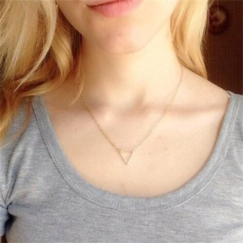 European And American Popular Simple Fashion Triangle Geometry Pendant Necklace