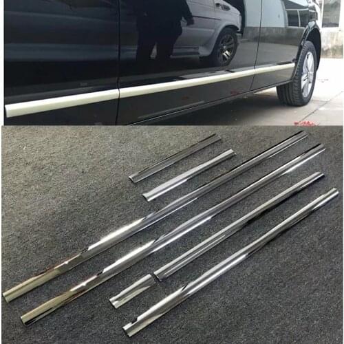 Chrome Car Side Door Body Cover Moulding Trim Strip Car Exterior Accessories For VW Volkswagen Transporter T6 Caravelle 2017 18