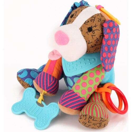 Dog/Bear/Deer Baby Rattles Toys Infant Stroller Pram Crib Lathe Hanging Plush Toys For Newborns Babies Animal Rattle Mobile Toy