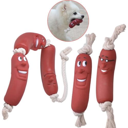 1pc Plush Sausage Shape Dog Chew Toys Soft Bite-Resistant Clean Dog Chew Puppy Training Interactive Toy Puppy Dogs Pet Supplies