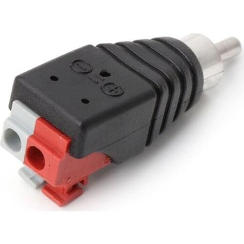 Speaker Wire A/V Cable to Male RCA Connector Adapter Jack Press Terminal