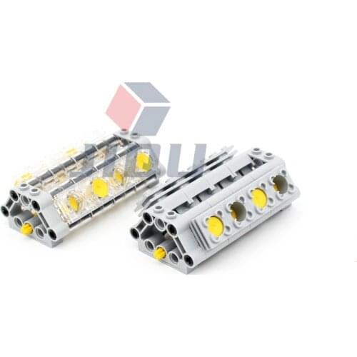MOC Technology Bricks Parts V8 Engine Cylinder Model Compatible High-tech Car DIY Building Blocks Educational Toys