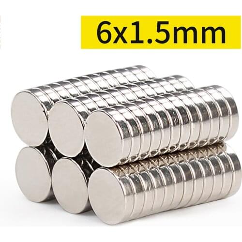 Round Neodymium Magnet Dia. 6mm Strong Circular Disc Magnet Powerful Magnetic Magnet Thickness 1mm 1.5mm-8mm
