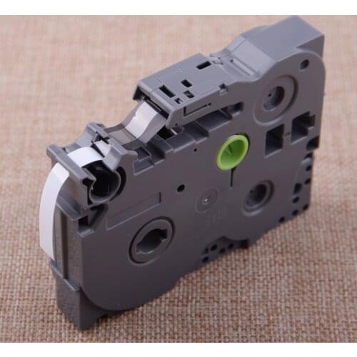 LETAOSK 6mm TZ-211 TZe-211 P-touch Label Tape Grey Plastic Fit for Brother Black on White Printers
