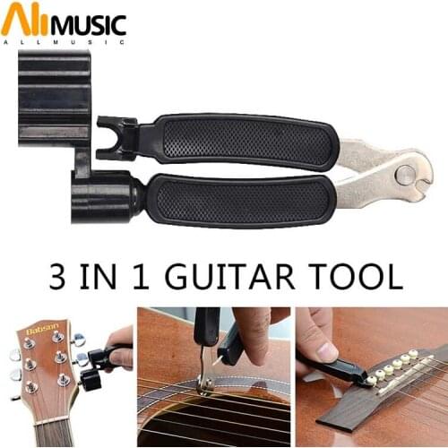 3 in 1 Multifunction Guitar Accessories Guitar Peg String Winder + String Pin Puller + String Cutter