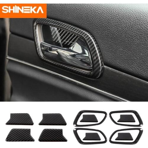 SHINEKA Interior Mouldings For Jeep Grand Cherokee Car Inner Door Handle Bowl Decoration Stickers For Jeep Grand Cherokee 2011