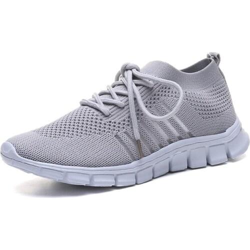 2020 New Foreign Trade Large Leisure Flying Woven WOMEN 'S Shoes Lace up Breathable Sports Net Shoes
