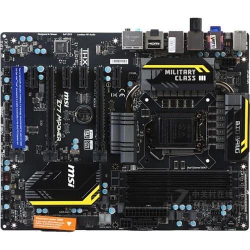 Original motherboard MSI Z77 MPower DDR3 LGA 1155 USB2.0 USB3.0 32G for i3 i5 i7 22nm CPU Z77 Desktop motherboard Free shipping