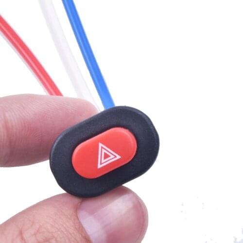 Motorcycle Switch Hazard Light Switch Button Double Flash Warning Emergency Lamp Signal Flasher with 3 Wires Built-in Lock