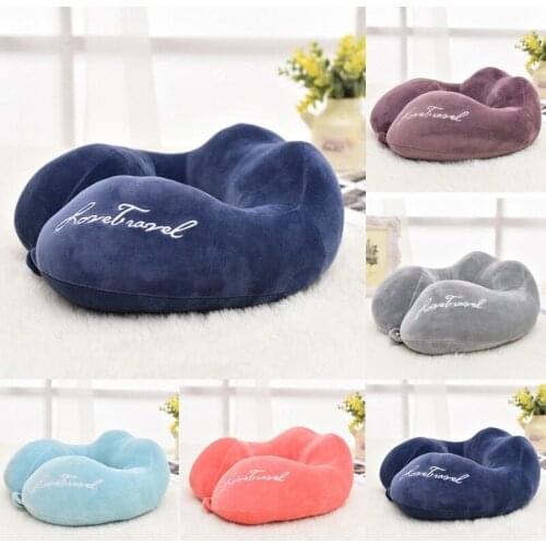 Memory Foam Pad U Shaped Travel Pillow Airplane Travel Sleep Head Rest Support Pillow Soft Foam Neck Pillow Car Pillow Cushion