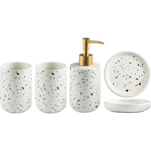 Simple Bathroom Set, Ceramic Wash, 1-4 Piece ,Restroom Accessories, Hotel Club Model Room Suite, Luxury