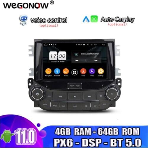 PX6 HD DSP Android10 Octa Core 4GB 64GB ROM Car DVD Player Wifi Bluetooth5.0 RDS RADIO GPS map For Chevrolet Malibu 2013-2015