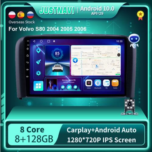 Android 10.0 Car Radio For Volvo S80 2004 2005 2006 GPS Multimedia Stereo Auto Player Carplay Stereo OBD Bluetooth 6G 128G DSP