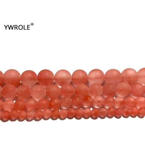 Dull Polish Watermelon red Crystal Matte Round Natural Stone Beads For Jewelry Making DIY Bracelet Necklace 4/6/8/10112mm
