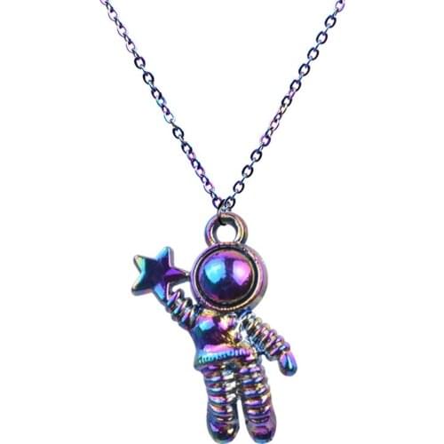 Cute Astronaut Pendants For Jewelry Women Necklace Robot Men Chain Around The Neck Decoration Necklaces Statement Female Collier