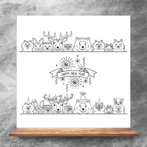 Cute animals Clear Stamps DIY Scrapbooking Album Card Making DIY Decoration Making Embossing Stencil