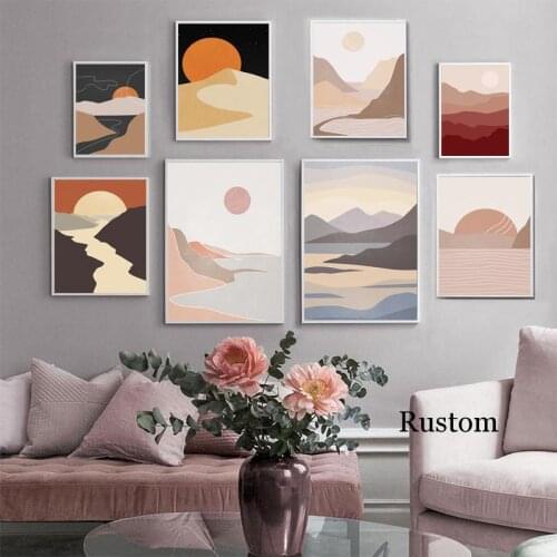 Modern Abstract Canvas Painting Bohemian Decor Poster On Wall Picturesfor Home Room Design Loft Interior Decor Frameless