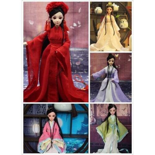 Ancient China doll Costume doll,DIY Doll ,make up 3D glass eyes 30cm