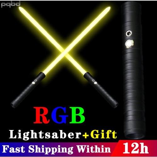 Pqbd RGB Lightsaber Metal Handle 80cm Mini Light Saber Two In One LED Laser Sword 7 Colors Change Sound Full Cosplay Stage Props