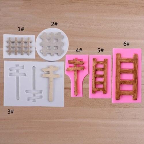 Street Sign Signage Ladder Fence Fondant Resin Silicone Mold for DIY Pastry Cupcake Cake Dessert Plaster Lace Decoration Baking