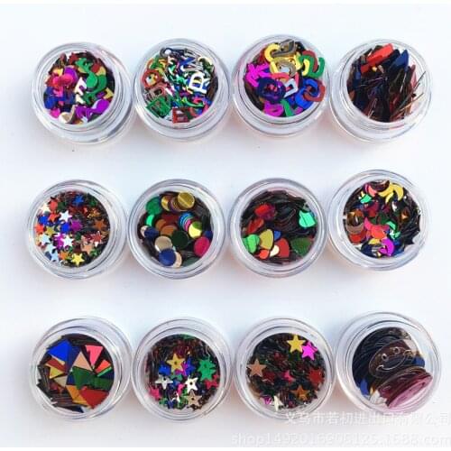 Nail jewelry clothing accessories 6mm letter sequins beads DIY digital sequins notes nail sequins JJ335