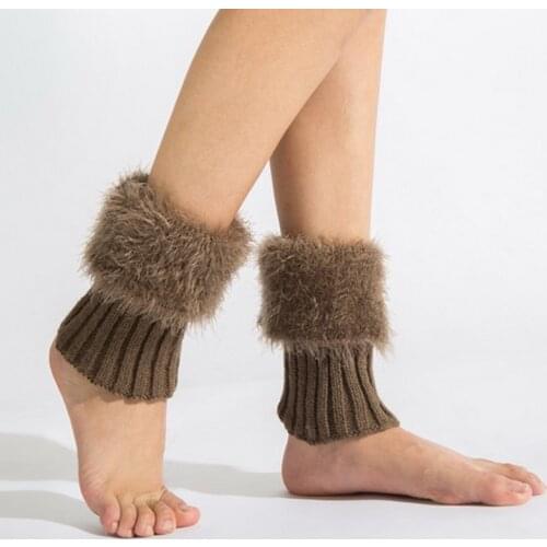 1 Pair Winter Warm Leg Warmers Womens Boot Cuffs Knitted Sock Short Boot Socks thigh bands gaiters 7 Colors