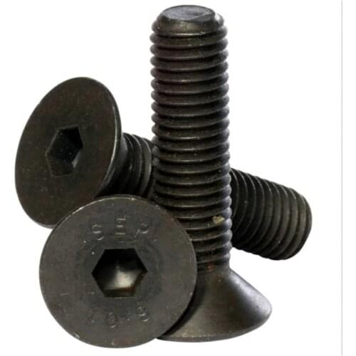 10pcs/lot M3 ( 3mm ) High Tensile 10.9 Hex Socket Countersunk Screws Black Self Colour Bolts 5-35mm Length