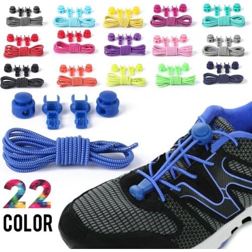 100CM Stretching Lock lace 22Colors A pair Locking Shoe Laces Elastic Sneaker Shoelaces Shoestrings Running/Jogging/Triathlon T1