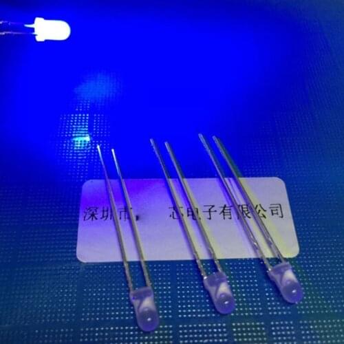1000PCS/LOT 3mm transparent mist shell blue 3MM F3 mist LED light-emitting diodes
