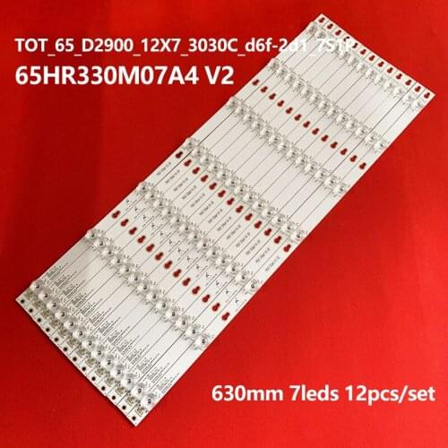 12pcs/Kit LED strips for TCL 65 TV THOMSON 65 TV 65HR330M07A4 006 P1K3507B TOT_65_D2900_12X7_3030C_d6f-2d1_7S1P 4C-LB6507-YH01J