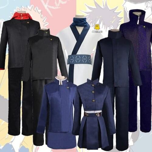 2021 Anime Jujutsu Kaisen Cosplay Costume Gojo Satoru Suit Yuji Itadori Wig Megumi Fushiguro Uniform Nobara Kugisaki Outfit