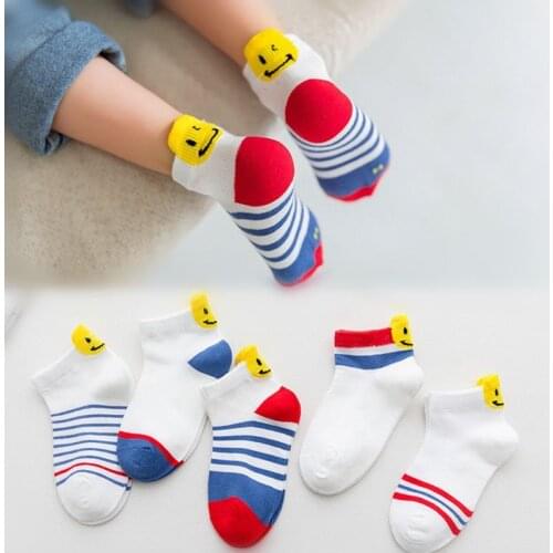 5 Pairs/lot New Summer Boys Girls Kids Socks Set 3-12Y Children Kids Thin Short Socks Cotton Comfortable Child Socks