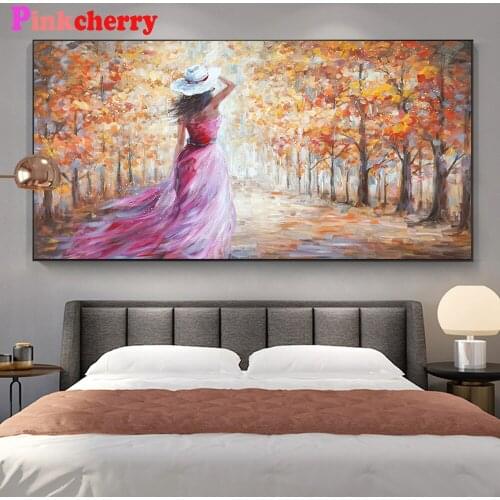5D Diamond Painting Girl in the Wind Large size DIY Full Square Round Drill Embroidery Mosaic Cross Stitch Handwork