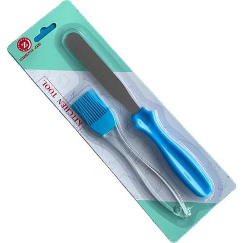 Non-Stick Silicone Brush and Stainless Steel Spatula Set Cooking Utensil Kit Kitchen Cake Tools