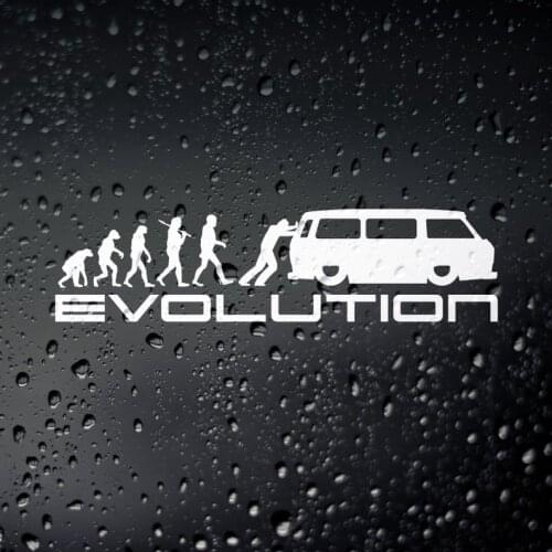 Black/SilverEvolution Of T25 Campervan Vinyl Car Sticker Funny Pattern Design Waterproof New S523
