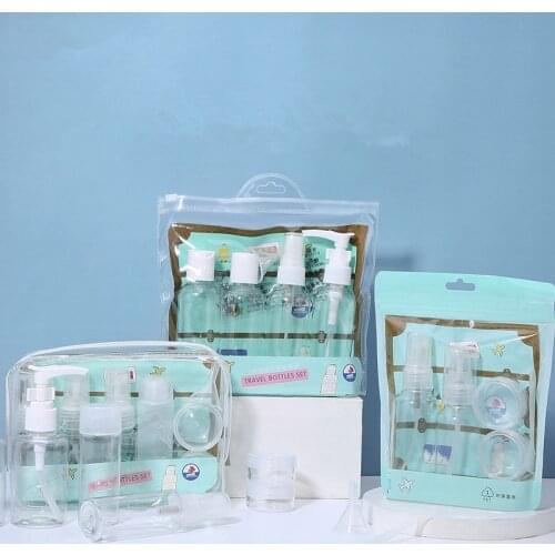 Travel Set 6-piece Spray Bottle Press Empty Bottle Portable Screw Cap Refillable Bottle Set Multipule Recyle Use Skin Care Tools