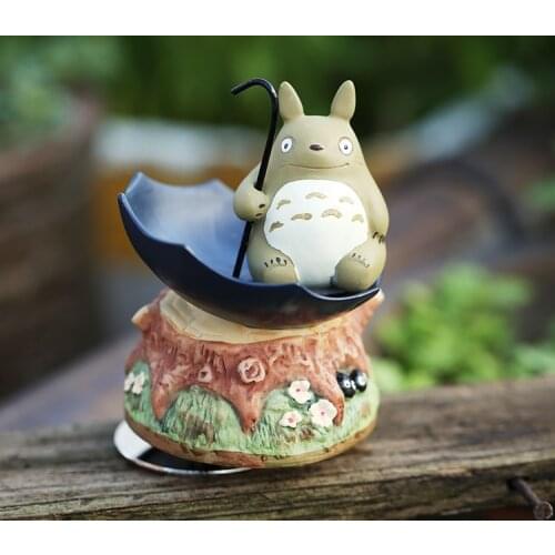 Hayao Miyazaki Totoro rotating sitting umbrella music box
