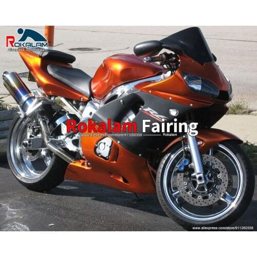 Body Kit For Yamaha YZF600 R6 1998 1999 2000 2001 2002 Orange Black Motorcyle Aftermarket Fairing (Injection Molding)