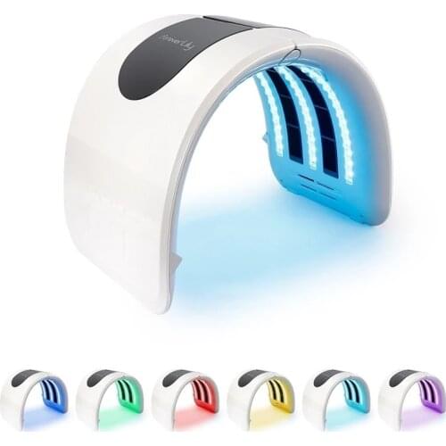 7 Colors PDT Facial Mask LED Light Therapy 2 in 1 Skin Rejuvenation Machine Spa Acne Remover Anti-Wrinkle And Heating Treatment