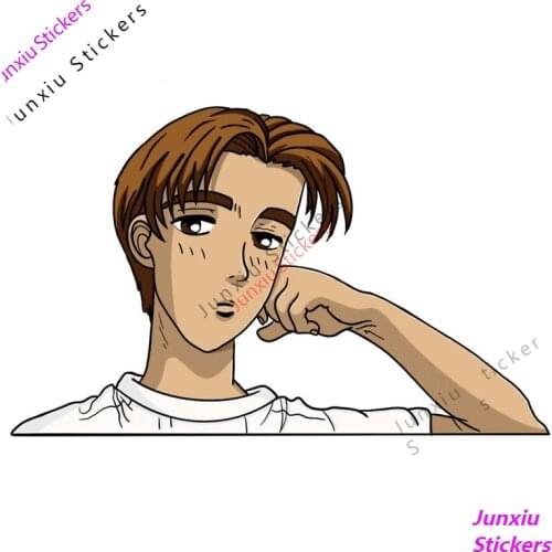 Cartoon Anime Initial D Fujiwara Takumi Creative Car Sticker for Racing Rally Windows Decal Decor Windows Accessories PVC13x9cm