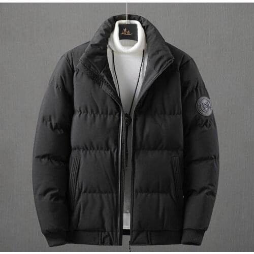 Men Winter New Solid Color Parkas Thicken Warm Coat Quality Brand Mens Stand Collar Jacket Male Fashion Casual Parka Coat M-8XL